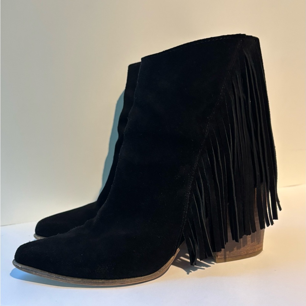 Black Fringe Ankle Boots -
Steve Madden “Country”